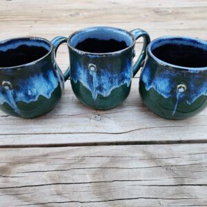 Green Button Mug Set